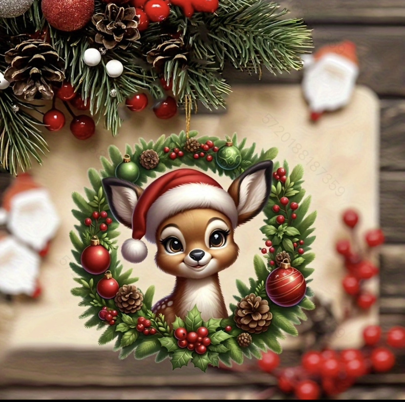Nuevos productos de Navidad encantador ciervo decoración de vacaciones colgante plano transfronterizo colgante de espalda colgante de mochila image 7