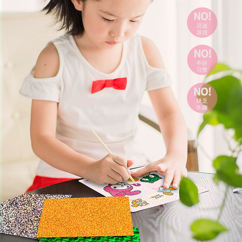 Sanrio, children's sticker for kindergarten, magic materials set, stickers, handmade