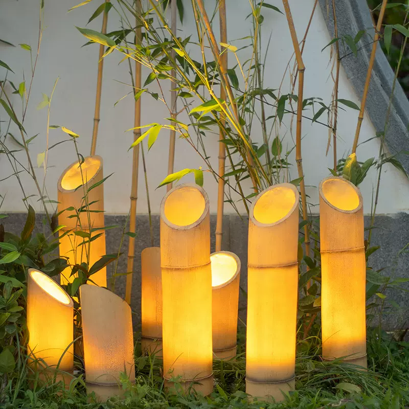 太阳能仿真竹子灯户外庭院造景布置园林景区亮化装饰竹笋景观灯