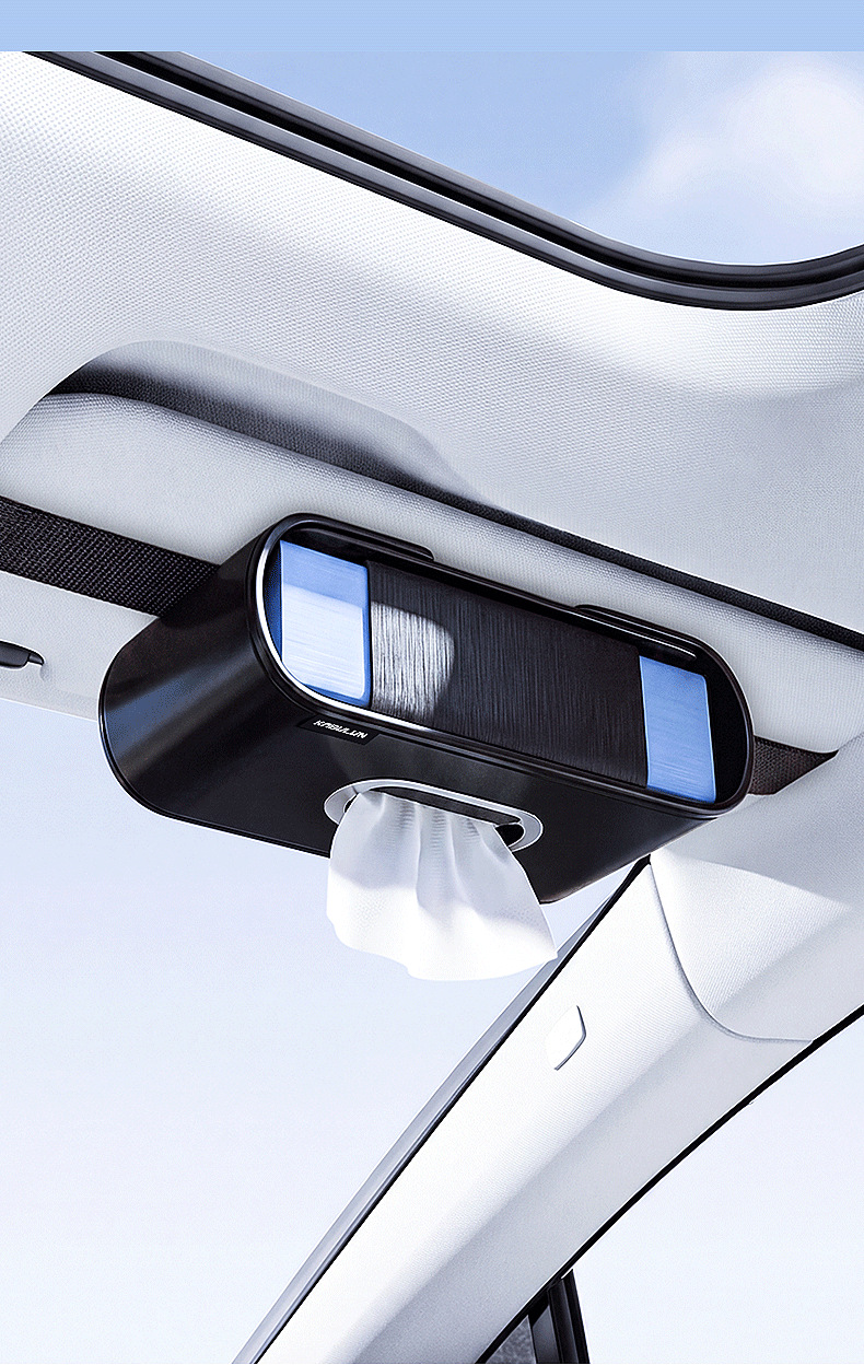 Car sun visor tissue box with multifunctional strap, high-quality leather car tissue box, cross-border best-selling car interior accessory