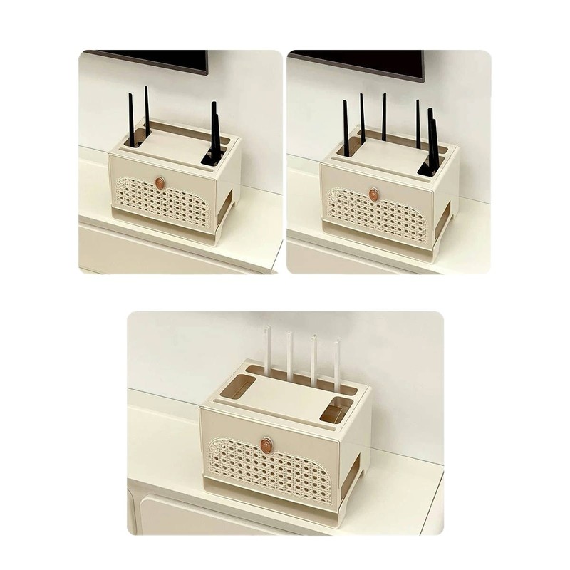 WiFiルーター収納ボックスリビングルームホームカバーアップ装飾ボックステレビセットトップボックスプラグイン収納ラックアーティファクト|undefined