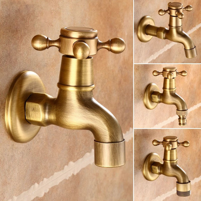 European-Style Outdoor Antique-Style Faucet, Frost-Proof, All-Copper, Quick-Open Spout, Mop Sink Faucet, Washing Machine Faucet, Angle Valve