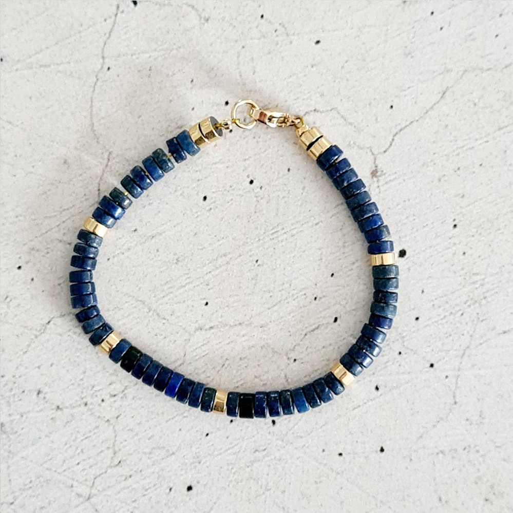 Casual Square natural stone Titanium Steel Beaded Bracelets 1 Piece