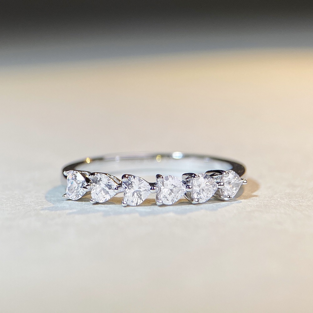 Fashion Square Sterling Silver Inlay Zircon Rings 1 Piece