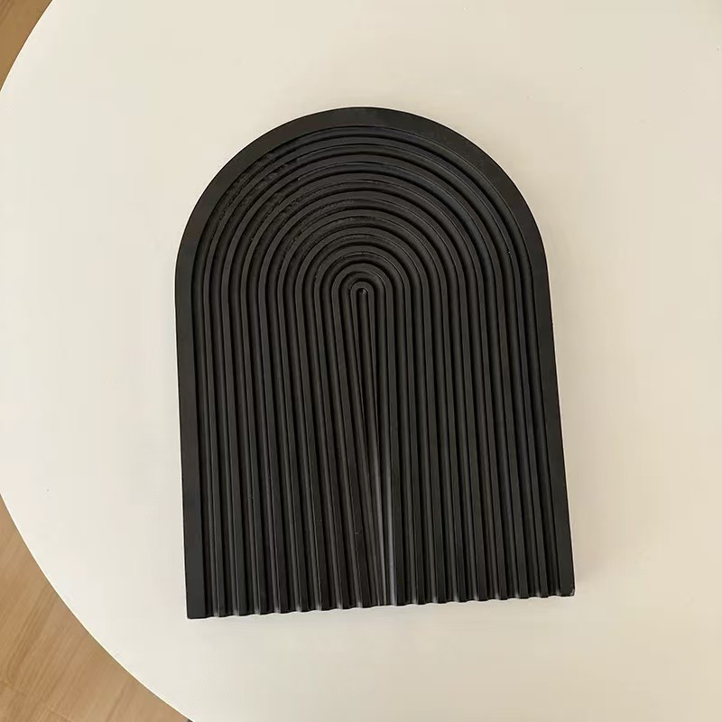 Agua corrugada negro bandeja de madera sólida pan doméstico madera de haya aroma bandeja de almacenamiento bandeja de café de la tarde