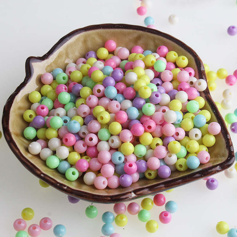 Amazon Cross-Border New Round Beads, Fashionable and Fun Loose Beads, Exquisite Multi-Color DIY Accessories for Children