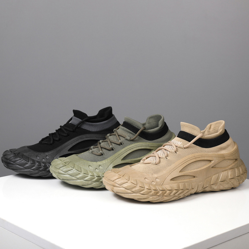 Zapatos de hombre 2025 nuevo estilo primavera tejido volador transpirable superficie de malla casual hombres ligeros plataforma deportes trabajo trabajo zapatos de moda