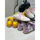 Bamuxiu Ballet Shoes Women's 2025 Summer Lace-up sneaker Leather Colorblock Casual Gander Shoes Women
