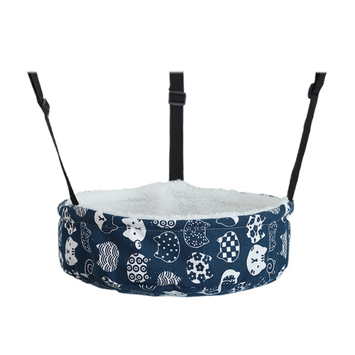 Round Cat Hammock, Hanging Cat Cage with Fleece and Thick Padding, Adjustable Cat Bed Swing Hammock, Wholesale Cat Hammocks