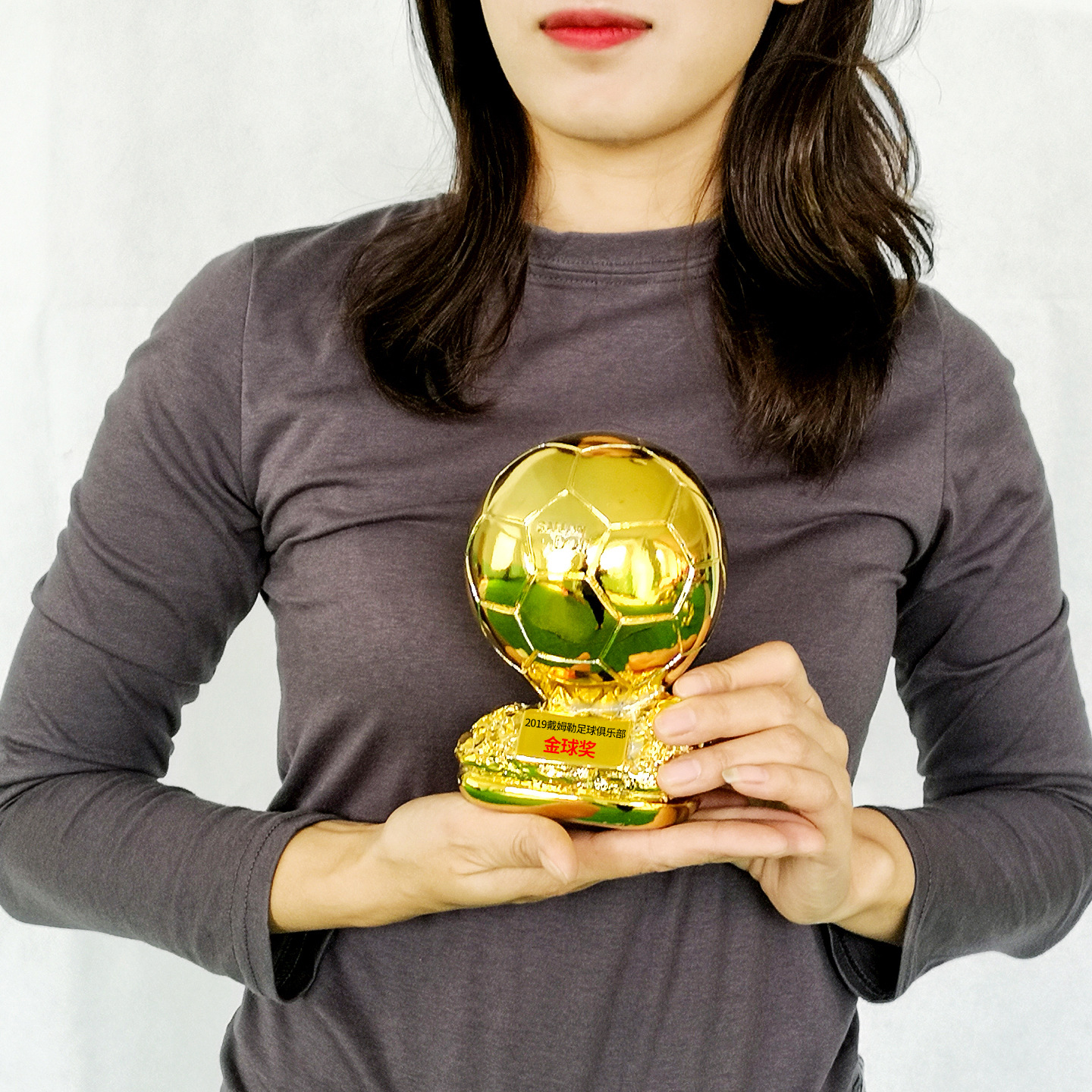 Choice Globo de Oro Trofeo de fútbol trofeo de jugador C Ronaldo Messi decoración de bar de fútbol conmemorativo