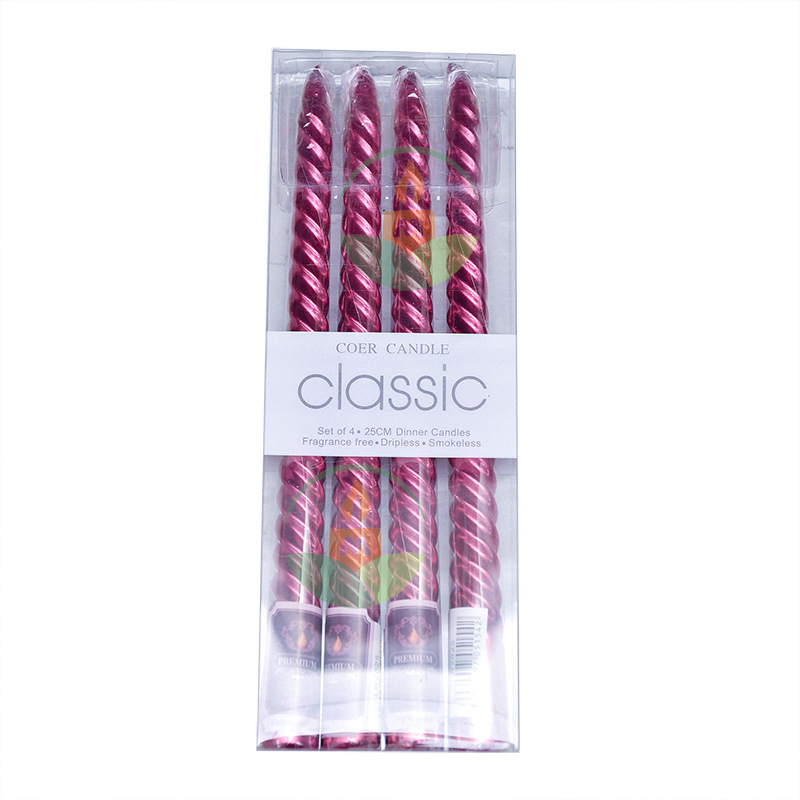 Color de estilo europeo galvanoplastia hilo largo varilla vela al por mayor sin humo boda cumpleaños cono varilla vela transfronteriza Amazon