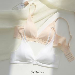 French-Style Women's Summer Thin Triangle Cup Seamless Comfortable Sexy Backless Push-Up Bra Set