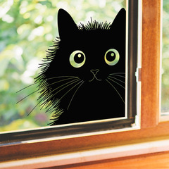 New MG-F018 cartoon peeking cat glass door and window home decoration sticker wholesale static UV