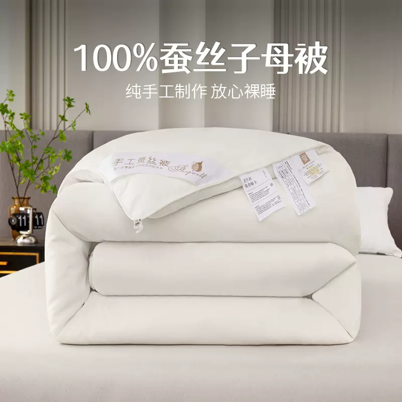 100%手工蚕丝被子母被学生宿舍春秋被冬被被子加厚保暖被芯南通
