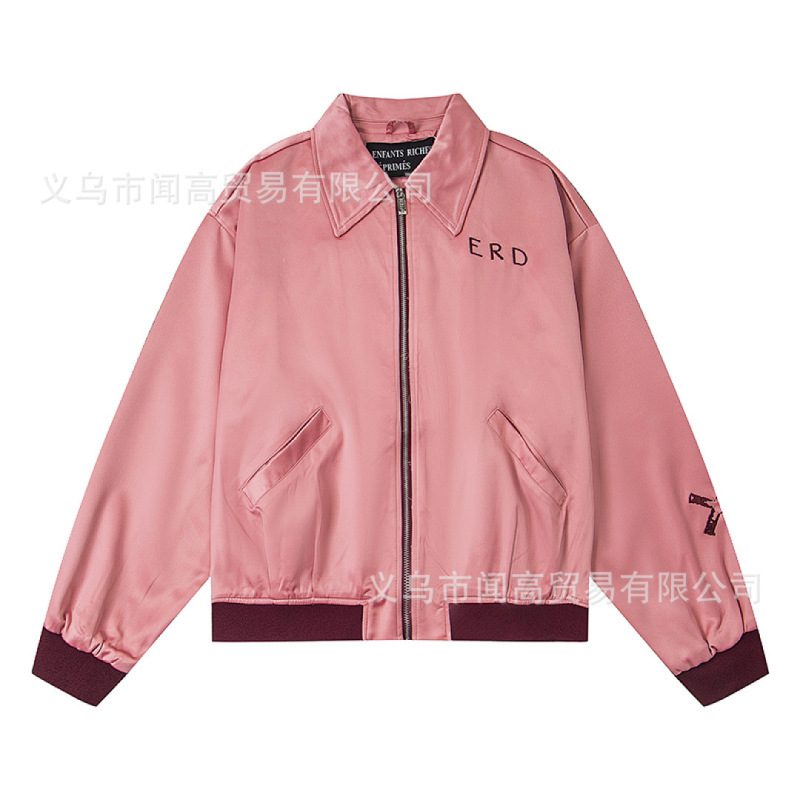 ERD's American-style high street fashion brand for wealthy young people, spring and autumn casual maternity silk embroidered jacket and leather coat