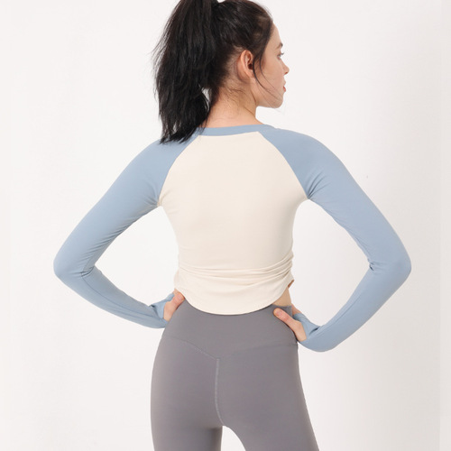 Women's Yoga Top Long Sleeve Sports T-Shirt Quick-Dry Running Training Set Autumn New Pilates Fitness Clothing