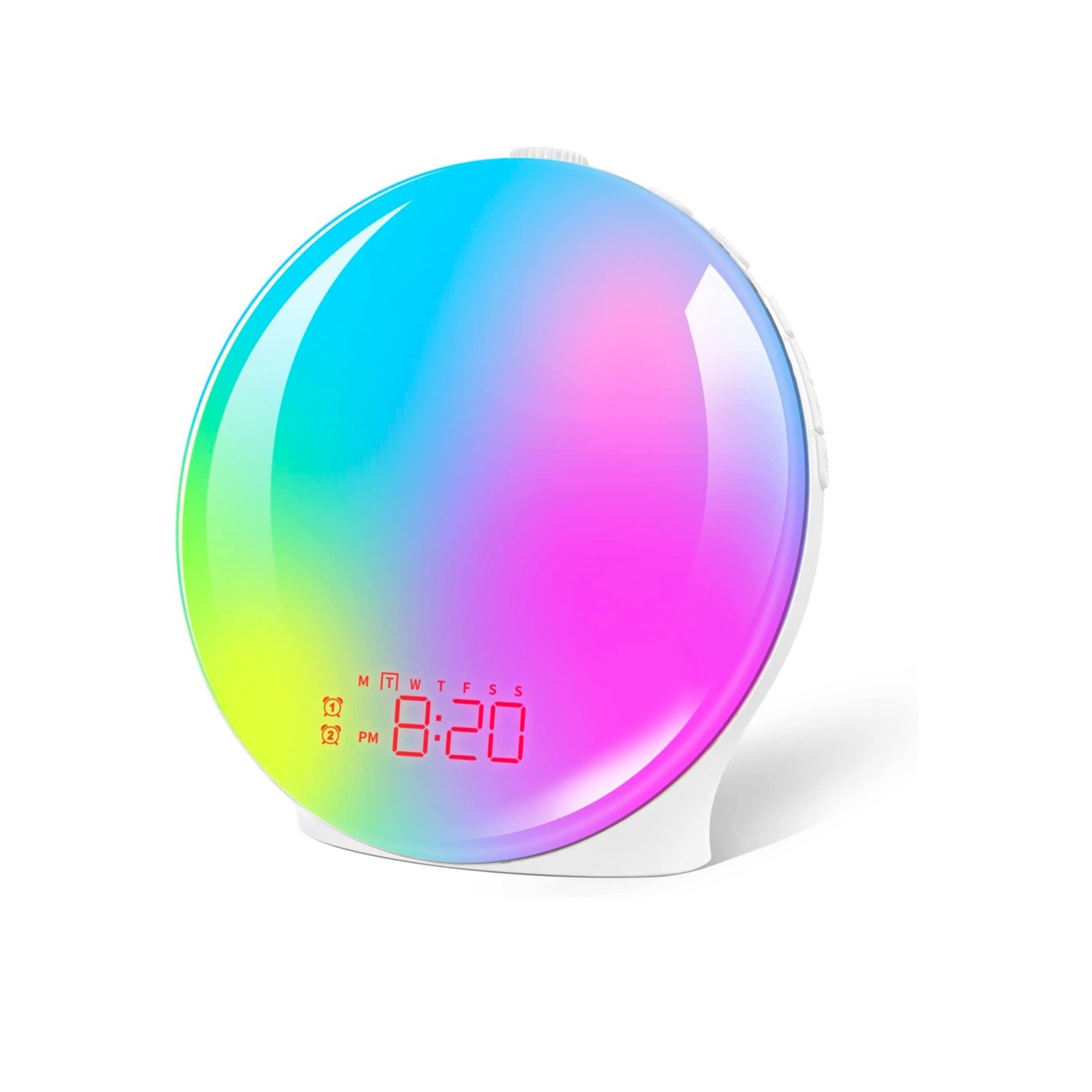 Reloj despertador con luz de despertador colorida, amanecer y atardecer, lámpara de ambiente RGB, CBЕTОBОY буДИЛьHИK