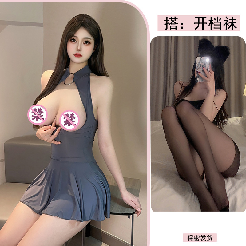 그레이 + 블랙 오픈 양말