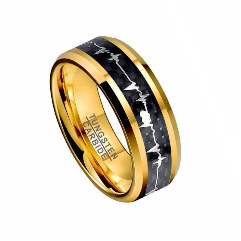 Moda popular brazalete de carbono y anillo de acero de titanio de vitamina temperamento amor pareja anillo de pulsera Chaonan suministro mayorista transfronterizo