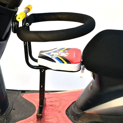 Safety Seat Stool, Motorcycle child seat - electric-motorcycle-red-bear-single-seat-yellow-non-folding-armrest-girdle