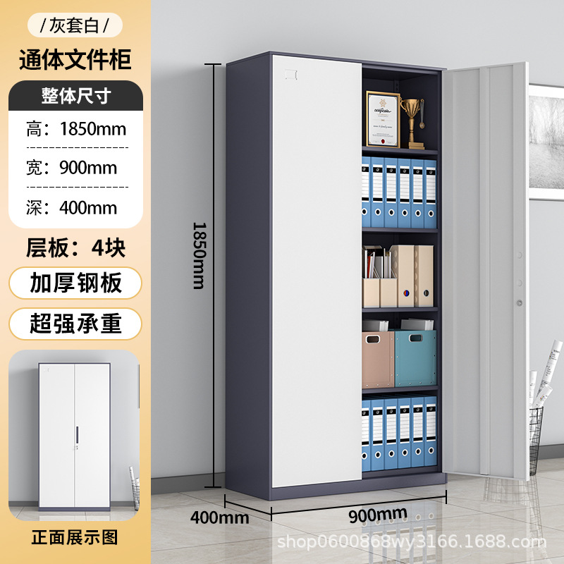 Archivador de puerta gris-blanco