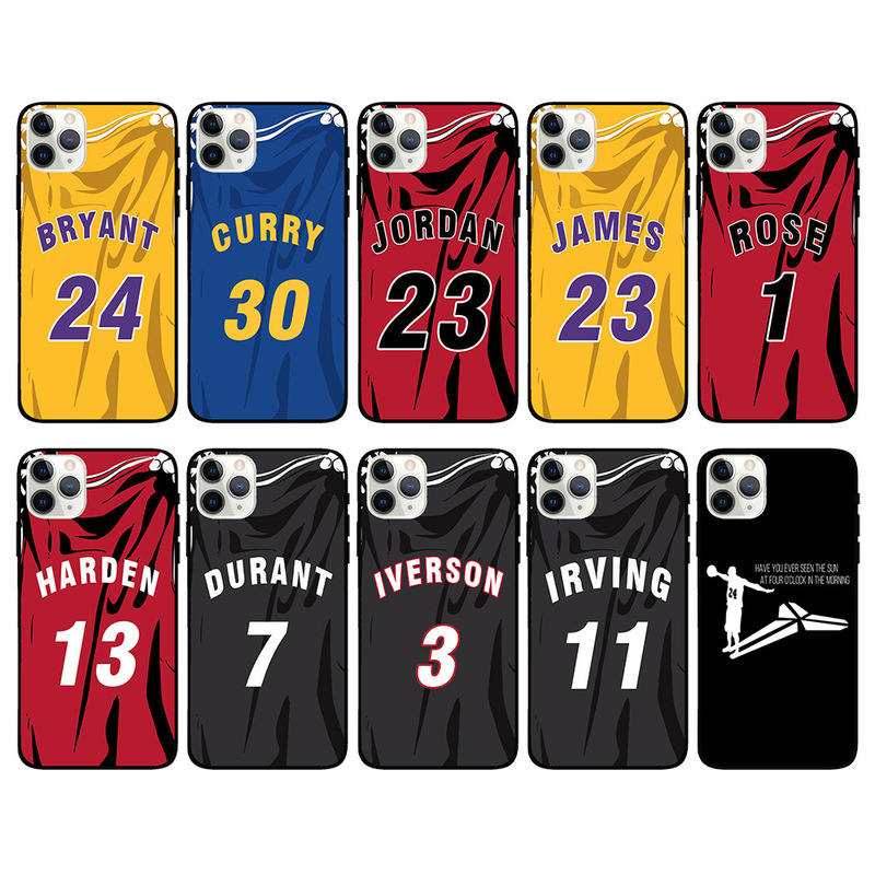 16 trendy NBA basketball shirt phone case for Apple 14 Pro max protective case 15 frosted soft case for men 13