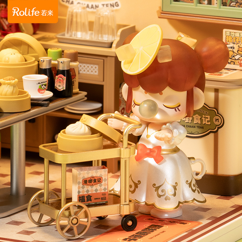 Rollife Ruo Lai Super World Tea Restaurant Diy bloques de construcción tridimensionales cabaña ensamblada modelo juguete 61 regalo femenino