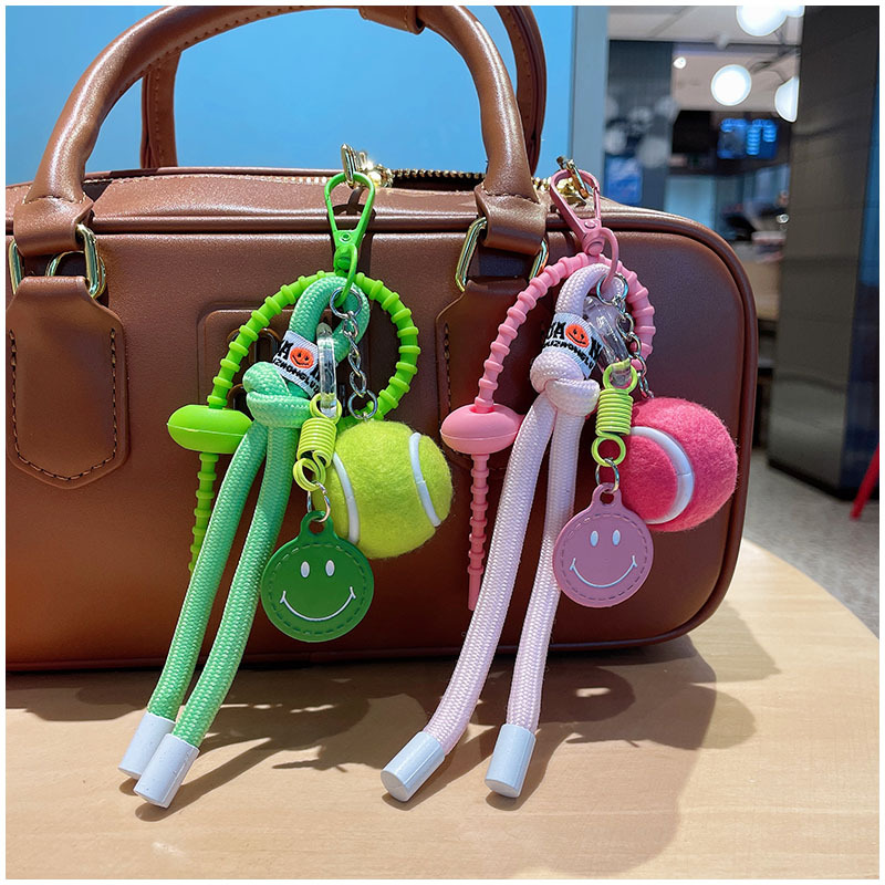 32g Weight 1 Piece All Seasons Nylon Rope Ball Smiley Face Stretch Adjustable Bag Pendant