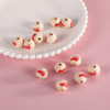 New Valentine's Day Series Circular Ball Bead Two -color Lotus San beads DIY decorative wood bead skewers accessories manufacturers direct sales