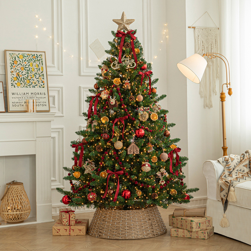 Nuevo árbol de Navidad con iluminación de gran tamaño cifrado paquete de suelo árbol simulación de árbol decoración decoración del centro comercial de Navidad