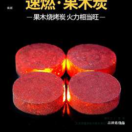 速燃炭烧烤碳木炭无烟碳煤炭果木炭易燃水烟助燃家用引火自燃竹炭