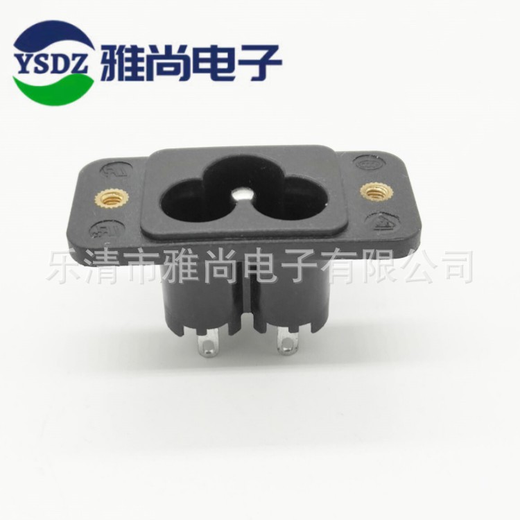 供应AC电源插座 梅花座 带铜柱固定孔 米老鼠插座 AC-07A梅花插座