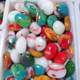 Waimeng jade color cat's eye stone fish tank stone rain flower stone agate imitation Hetian jade white jade jasper stone wholesale