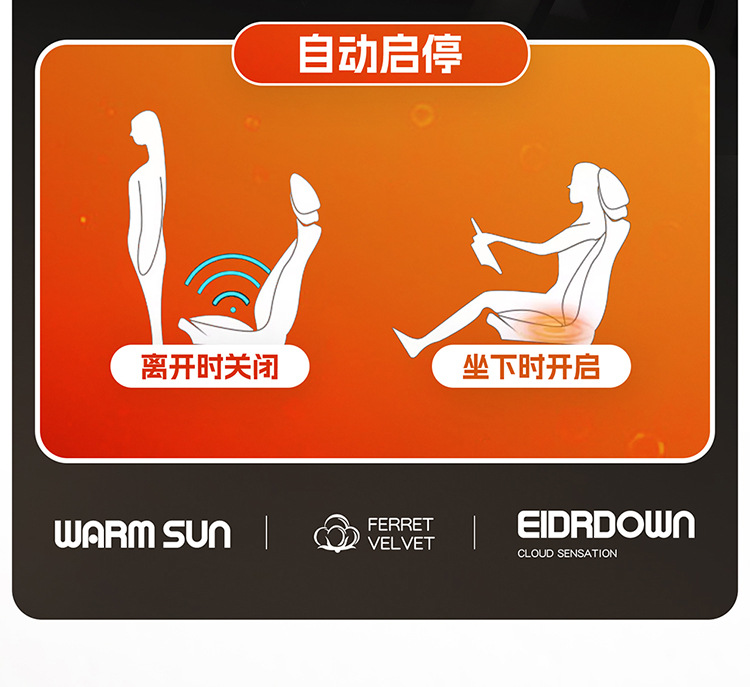 Car Heated Seat Cushion Graphene Long Hair Cigarette Lighter Multi-Speed Adjustment Fast Heating Car Heated Seat Cushion for Winter