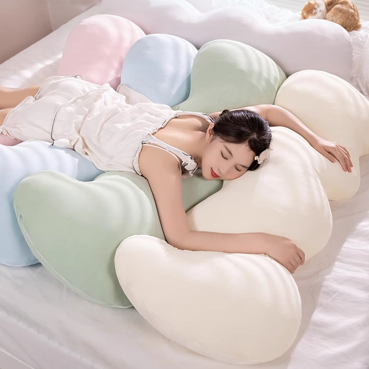New ice silk long cloud pillow girls bed sleeping pillow living room sofa side sleep clip leg pillow wholesale