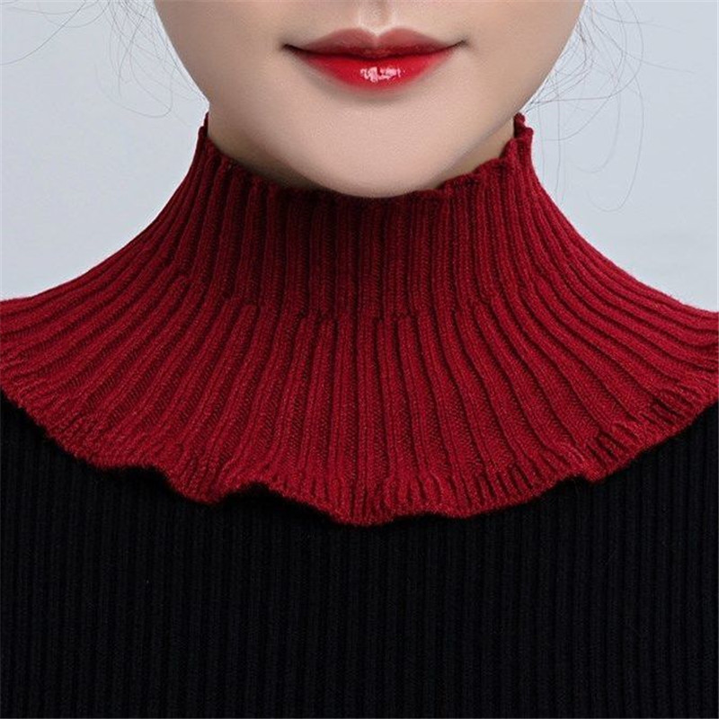 [Hilo con núcleo amigable para la Piel] bufanda de mujer pullover primavera y otoño cálido cuello de protección cervical collar falso decorativo lana de punto