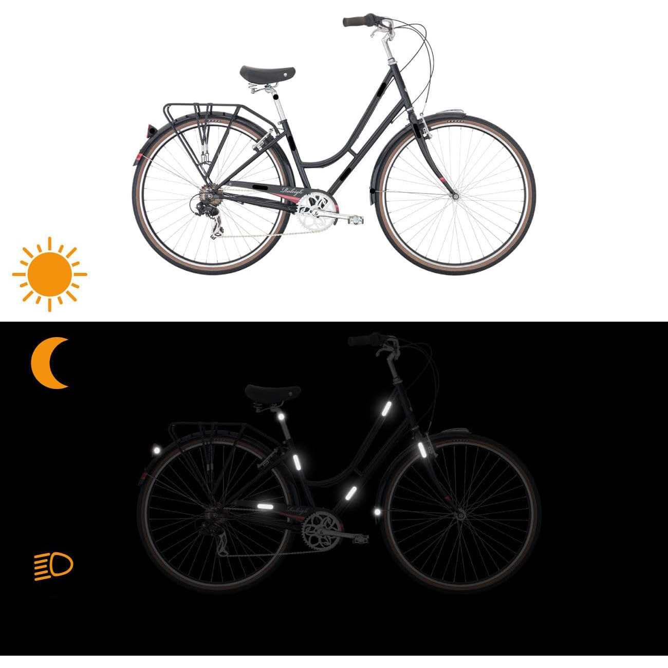 Amazon Retro Kit de pegatinas reflectoras de alta visibilidad de seguridad de automóviles y bicicletas adhesivos