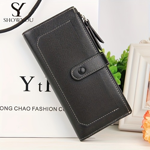 Women's Long Clutch Wallet, Retro Style Long Coin Purse