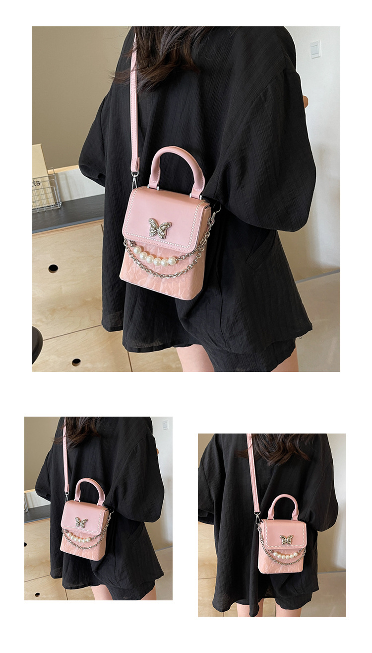 Niche Handheld Box 2024 New Color Contrasting Crossbody Fashion Butterfly Commuter Phone Shoulder Bag_voghion.com