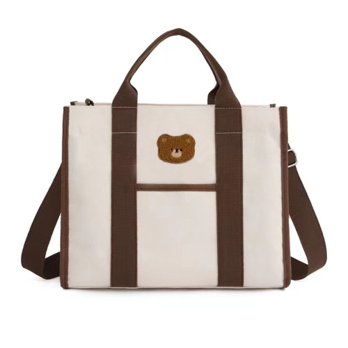 Original DIY Korean Ins Handbag with Single Shoulder Design for Women, Multifunctional and Large Capacity Canvas Embroidered Mummy Bag