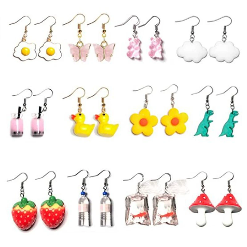 Creative fresh cute summer earrings, Amazon, Korean style, (Physicals)