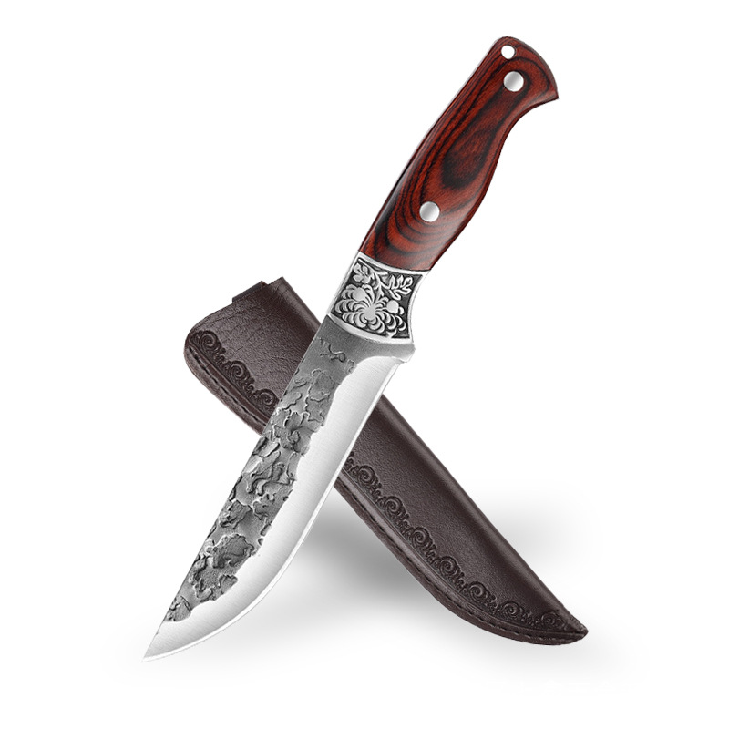 Cuchillo de hueso forjado hecho a mano Cabeza de Acero tallada cuchillo de corte de carne de mano cuchillo especial para matar cerdos cuchillo de talla doméstica