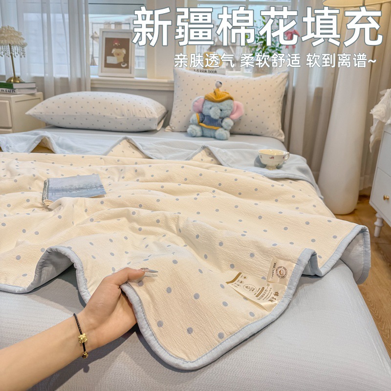 파란색 물방울 무늬 (A등급 - 초극세사 퍼프, 맨살에 닿아도 부드러움)