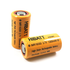 HIBATT 18350三元リチウムコア3.7V 1300mAh大容量30A動力充電リチウム電池