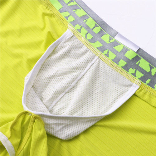 Men's boxer briefs, fashionable and comfortable home shorts, ice silk casual elastic slim fit thin slit men's Arrow pants