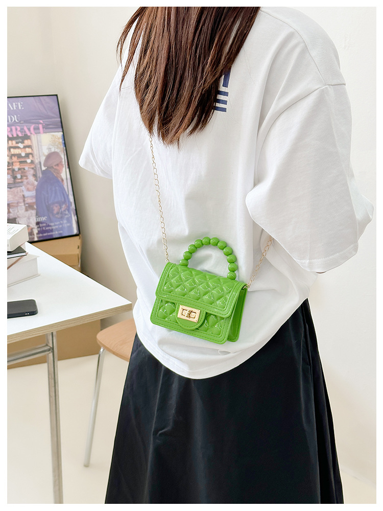 157g Weight Polyester Lining Material Flip Cover Closure Type Single Shoulder Strap Strap Type Jelly Bag Bags Type Casual, Holiday Occasion PVC Material Solid Color Pattern All Seasons Season Women's Gender Basic, Classic Style Style Square Shape Small Size Women's Small PVC Solid Color Basic Classic Style Square Flip Cover Jelly Bag 9