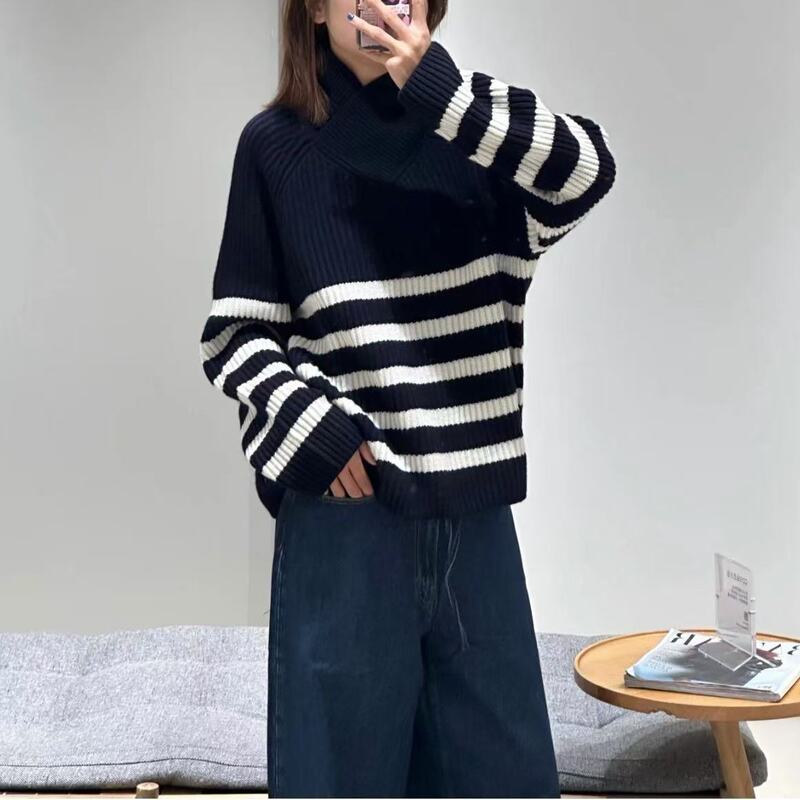 CS Women's Wrap Collar Wool Knitwear Pullover Women's 2024 Winter Sweater Top 1258536001