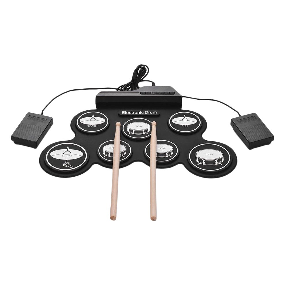 Batería enrollada a mano de silicona con patrón tridimensional, buen tono, cultivar el interés de los niños, batería electrónica enrollada a mano USB