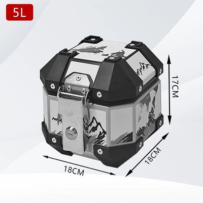 mini 581013 ultra-thick 15L: Motorcycle trunk - 5l-white-landscape-sticker-luxurious-lining