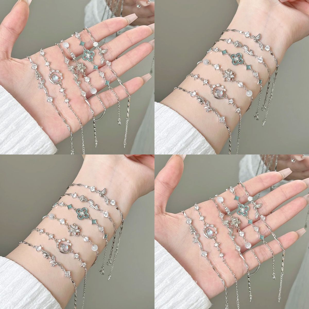 Real Gold Electroplated Diamond Circle Retro Bracelet Light Luxury High-End Fashion Bracelet Exquisite Niche Versatile Bracelet for Women